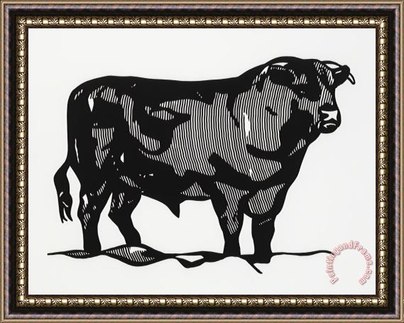 Roy Lichtenstein Bull #1,from Bull Profile Series, 1973 Framed Print