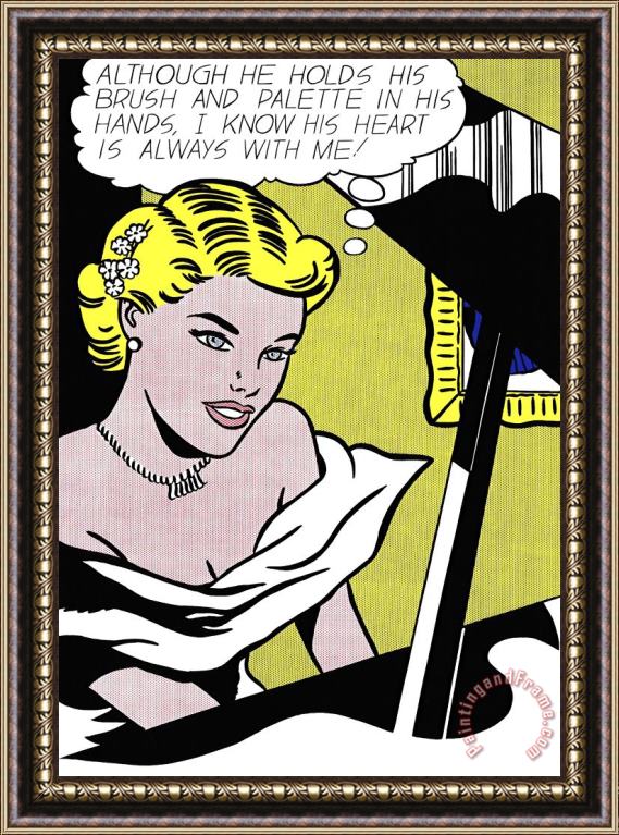 Roy Lichtenstein Girl at The Piano, 1994 Framed Painting
