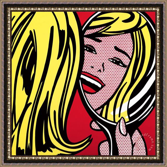 Roy Lichtenstein Girl in Mirror, 1964 Framed Print