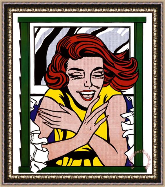 Roy Lichtenstein Girl in Window Framed Print