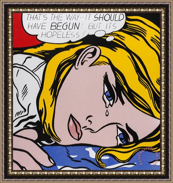 Roy Lichtenstein Hopeless, 1964 Framed Painting