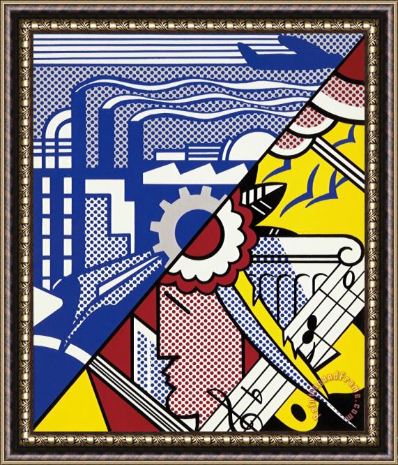 Roy Lichtenstein Industry And The Arts, 1969 Framed Painting
