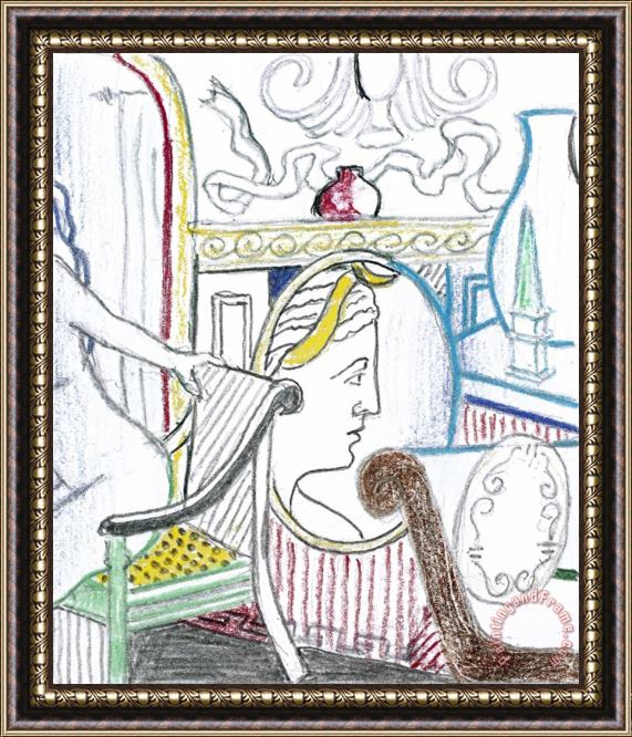 Roy Lichtenstein Interior with Diana (study) Framed Print
