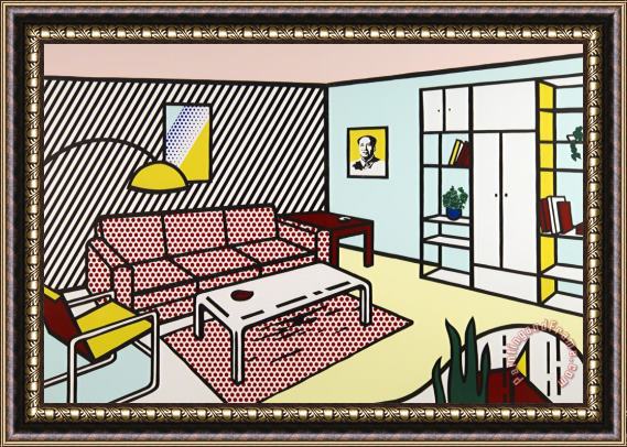 Roy Lichtenstein Modern Room, 1990 Framed Painting