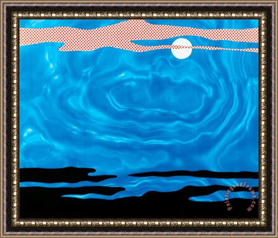 Roy Lichtenstein Moonscape Framed Painting
