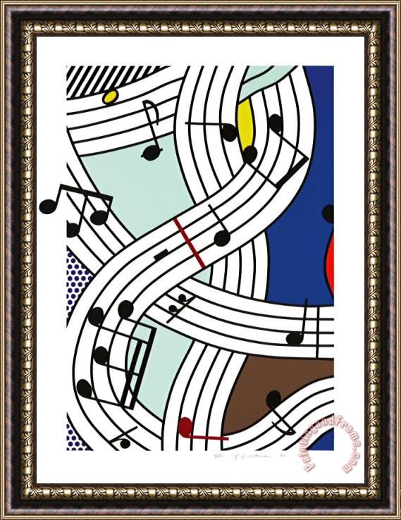 Roy Lichtenstein Musical Notes (composition I), 1996 Framed Print