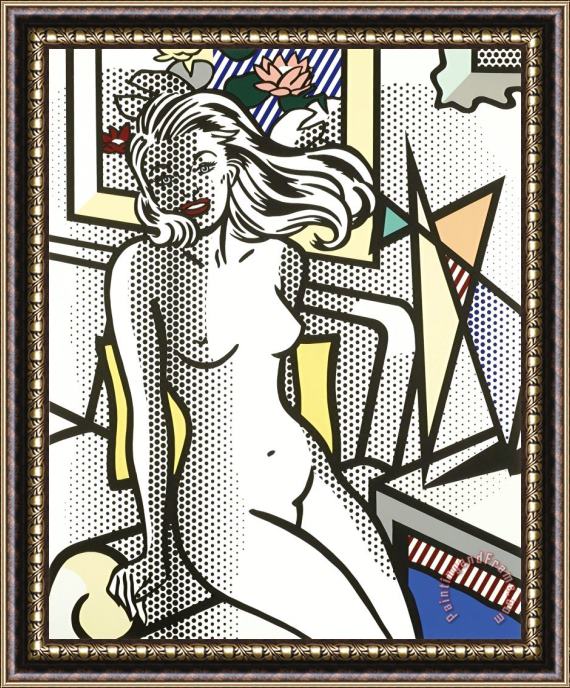 Roy Lichtenstein Nude with Yellow Pillow, 1994 Framed Print