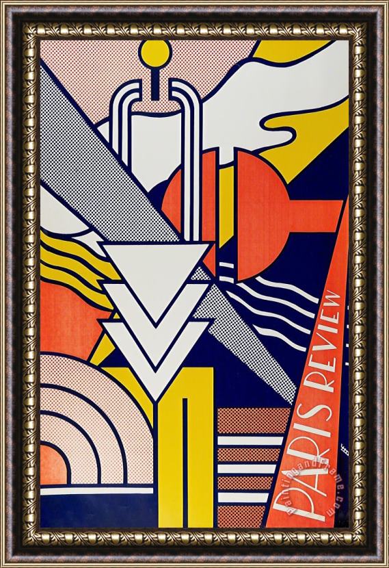 Roy Lichtenstein Paris Review Poster, 1966 Framed Print