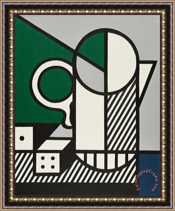 Roy Lichtenstein Purist Painting with Dice, 1975 Framed Painting