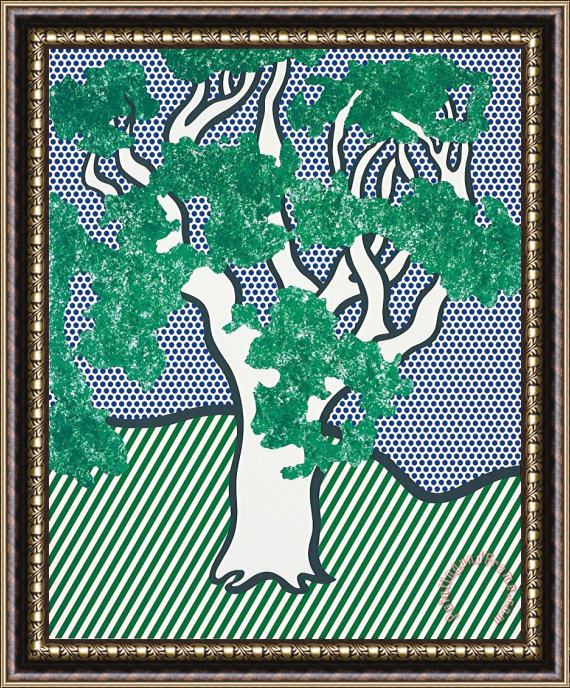 Roy Lichtenstein Rain Forest, From Columbus in Search of a New Tomorrow, 1992 Framed Painting