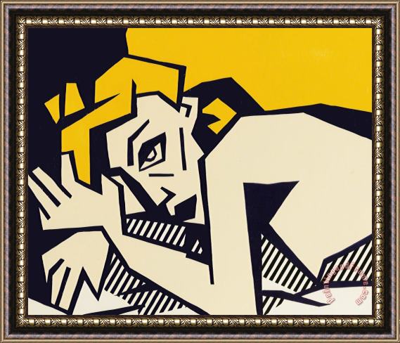 Roy Lichtenstein Reclining Nude, 1980 Framed Painting