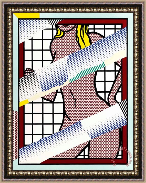 Roy Lichtenstein Reflections on Jessica Helms, 1990 Framed Painting