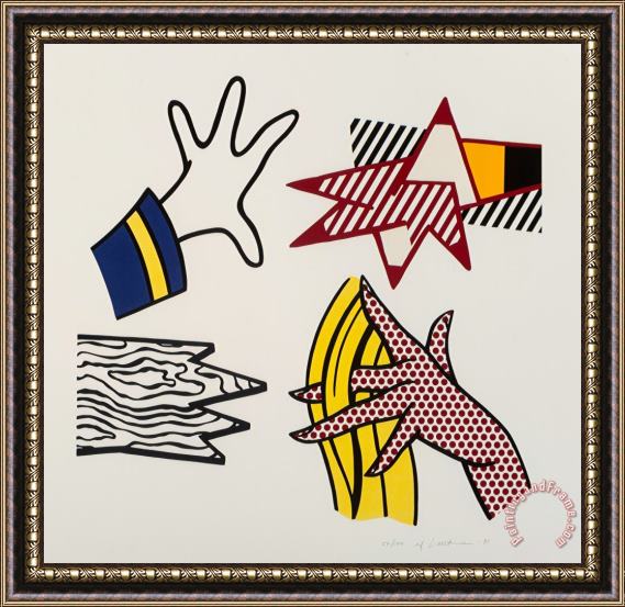 Roy Lichtenstein Study of Hands, 1981 Framed Print