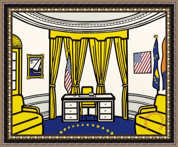 Roy Lichtenstein The Oval Office, 1992 Framed Painting