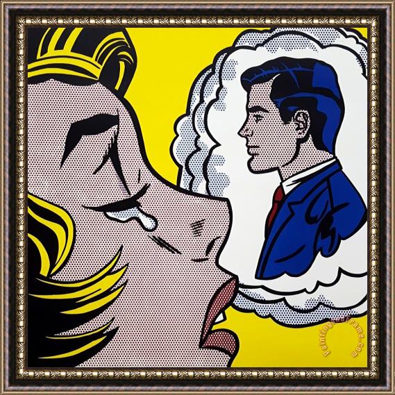 Roy Lichtenstein Thinking of Him, 1991 Framed Painting