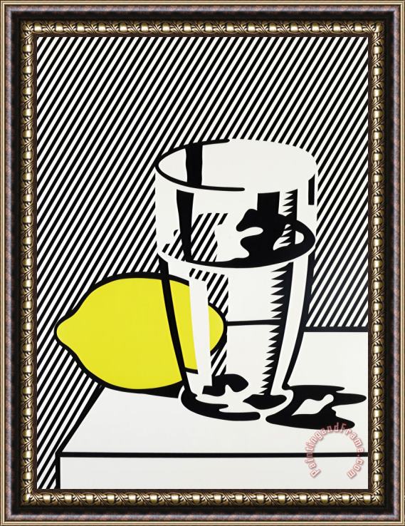 Roy Lichtenstein Untitled (still Life with Lemon And Glass), From for Meyer Schapiro, 1974 Framed Painting