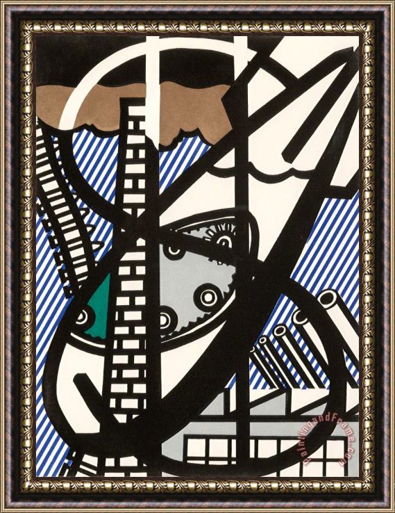 Roy Lichtenstein Windown Open on Chicago, 1992 Framed Painting