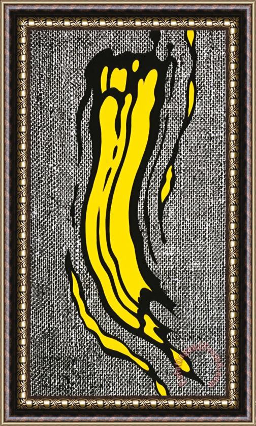 Roy Lichtenstein Yellow Brushstroke, 1985 Framed Painting