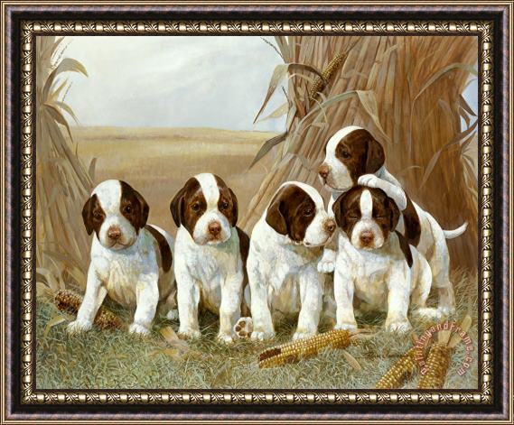 Ruane Manning Belle S Pups Framed Painting