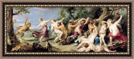 Rubens Diana and her Nymphs Surprised by Fauns Framed Painting