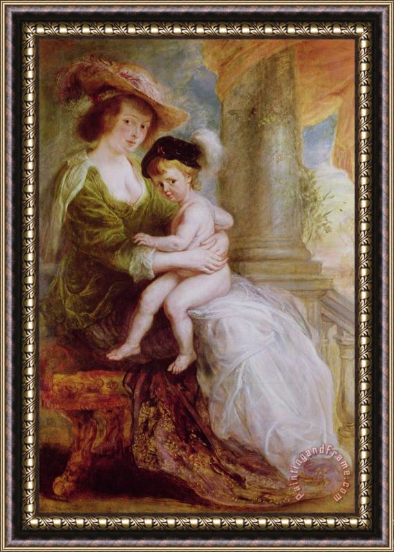 Rubens Helene Fourment and her son Frans Framed Print