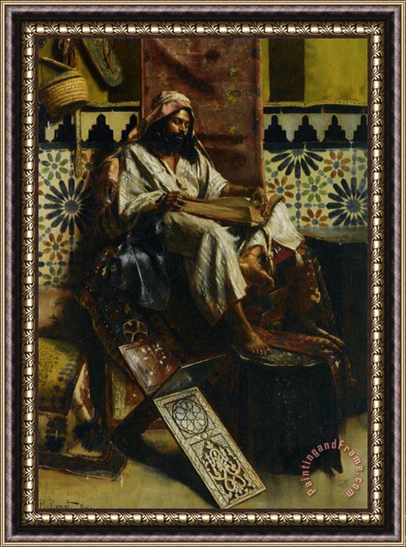 Rudolf Ernst Studying The Koran Framed Painting