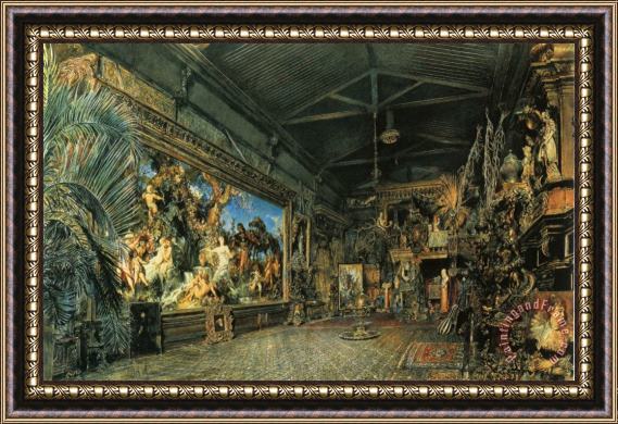 Rudolf Ritter Von Alt Hans Makart's Studio Before The Auction Framed Painting