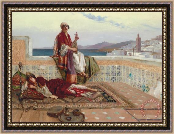 Rudolphe Ernst On The Terrace Tangiers Framed Painting