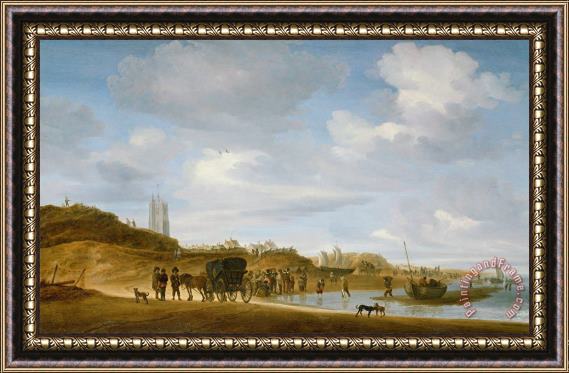 Salomon van Ruysdael The Beach at Egmond an Zee Framed Print