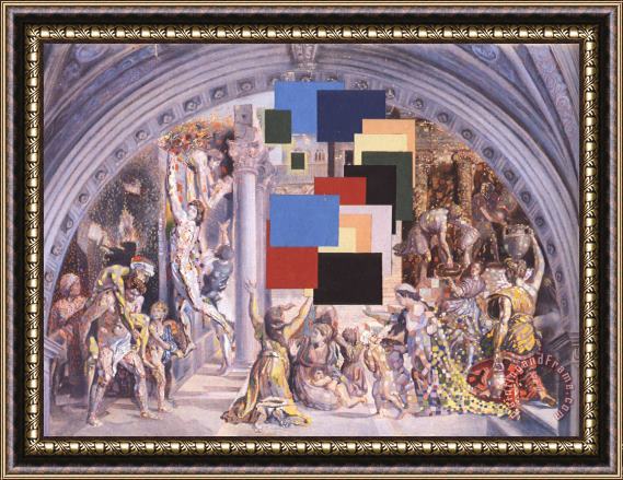 Salvador Dali Athens Is Burning The School of Athens And The Fire in The Borgo 1980 Framed Print