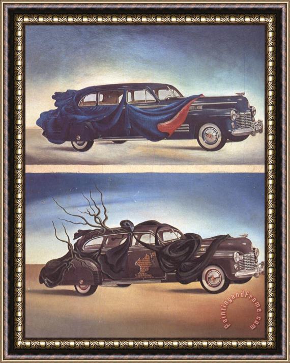 Salvador Dali Car Clothing Clothed Automobile Framed Painting