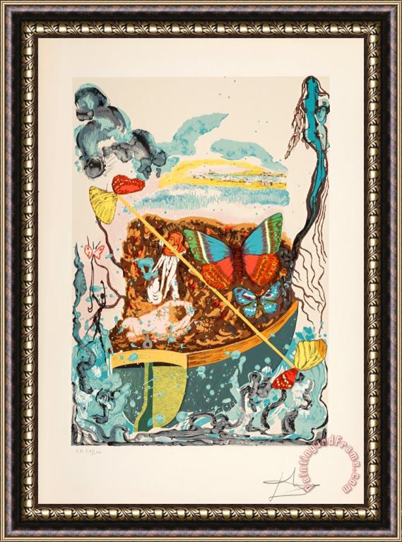Salvador Dali Dawn, From Papillons Anciennes, 1976 Framed Print