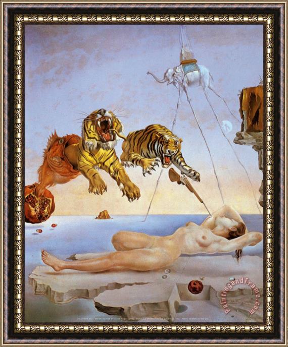 Salvador Dali Dream Caused by The Flight of a Bee a Second Before Awakening Framed Painting