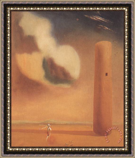 Salvador Dali Enigmatic Elements in The Landscape Framed Painting
