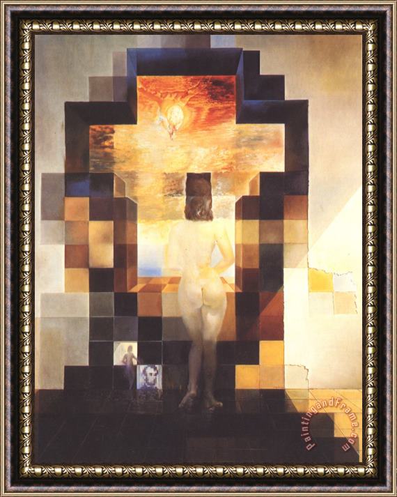 Salvador Dali Gala Contemplating The Mediterranean Sea Which at Eighteen Metres Becomes The Portrait of 1976 Framed Print