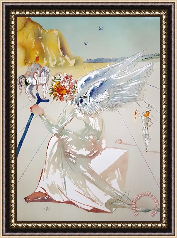 Salvador Dali Helen of Troy (angel with Wand), 1977 Framed Painting