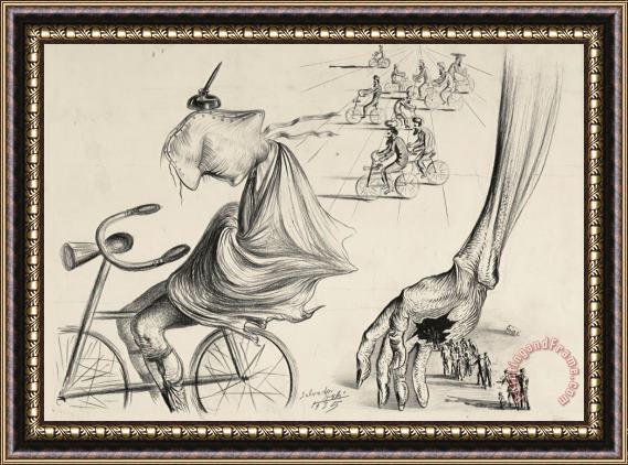 Salvador Dali Illustration Pour L'article De Salvador Dali The American City Night And Day by Dali Framed Print