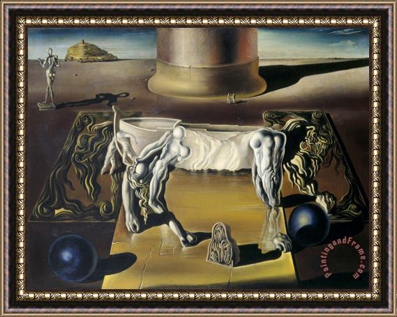 Salvador Dali Invisible Lion, Horse, Sleeping Woman., 1930 Framed Print