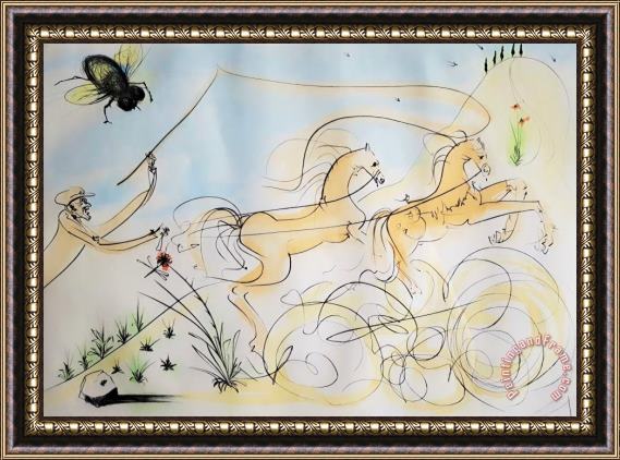 Salvador Dali Le Coche Et Le Mouche (the Coach And The Fly), 1974 Framed Painting