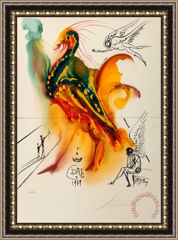 Salvador Dali Le Grand Pavon, 1996 Framed Painting