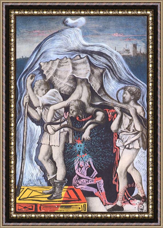 Salvador Dali Metamorphosis of The Five Allegories of Giovanni Bellini Framed Painting