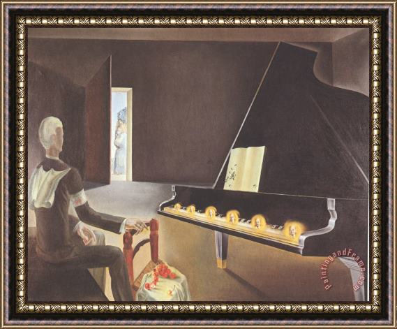 Salvador Dali Partial Hallucination Six Apparitions of Lenin on a Piano 1931 Framed Print