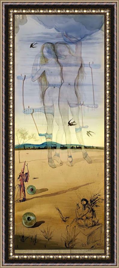 Salvador Dali Personnages Dans Le Desert, 1968 Framed Painting