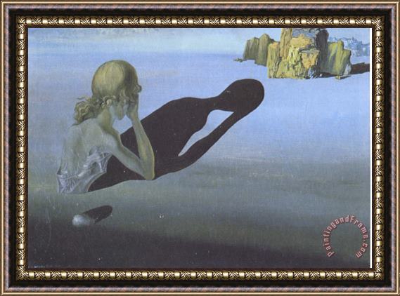 Salvador Dali Remorse Or Sphinx Embedded in The Sand Framed Painting