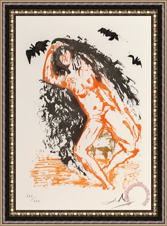 Salvador Dali Sloth, From Eight Mortal Sins, 1966 Framed Painting