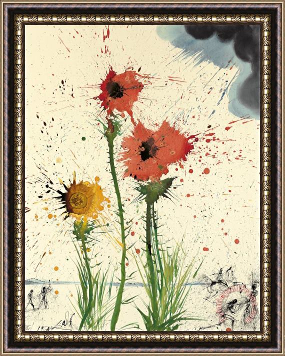 Salvador Dali Spring Explosive, 1965 Framed Painting