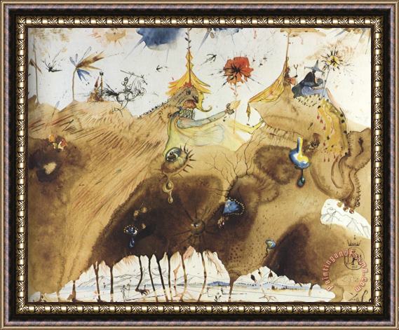 Salvador Dali The Mountains of Cape Creus on The March Framed Painting