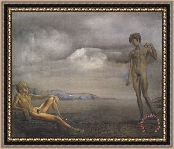 Salvador Dali Two Adolescents Framed Painting