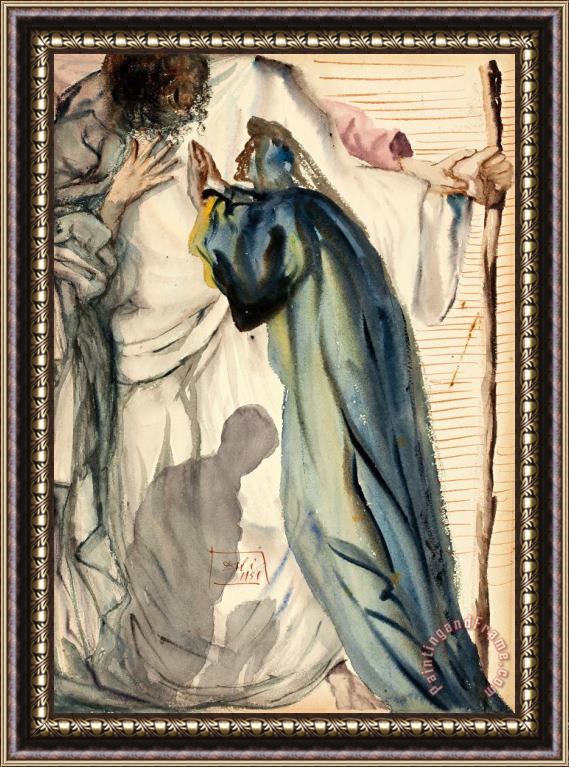 Salvador Dali Un Esprit Interroge Dante From La Divine Comedie, Le Framed Painting
