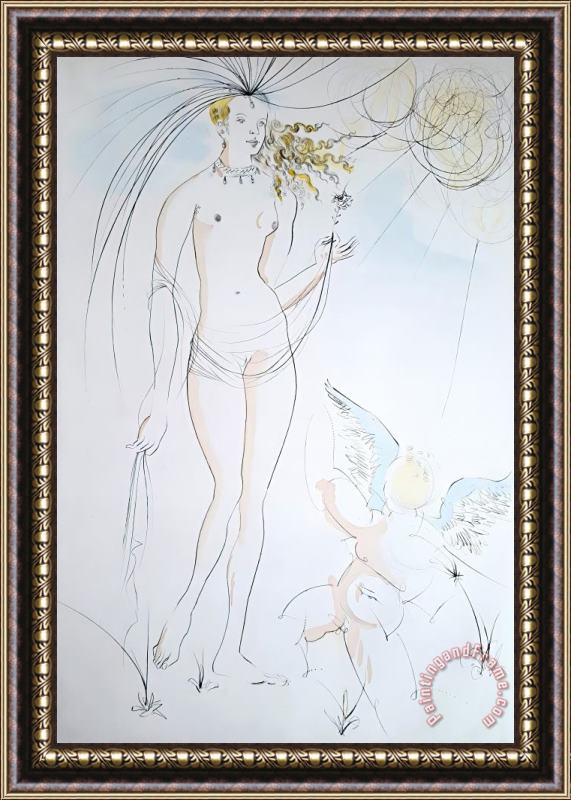 Salvador Dali Venus Et L'amour (venus And Cupid), 1971 Framed Print